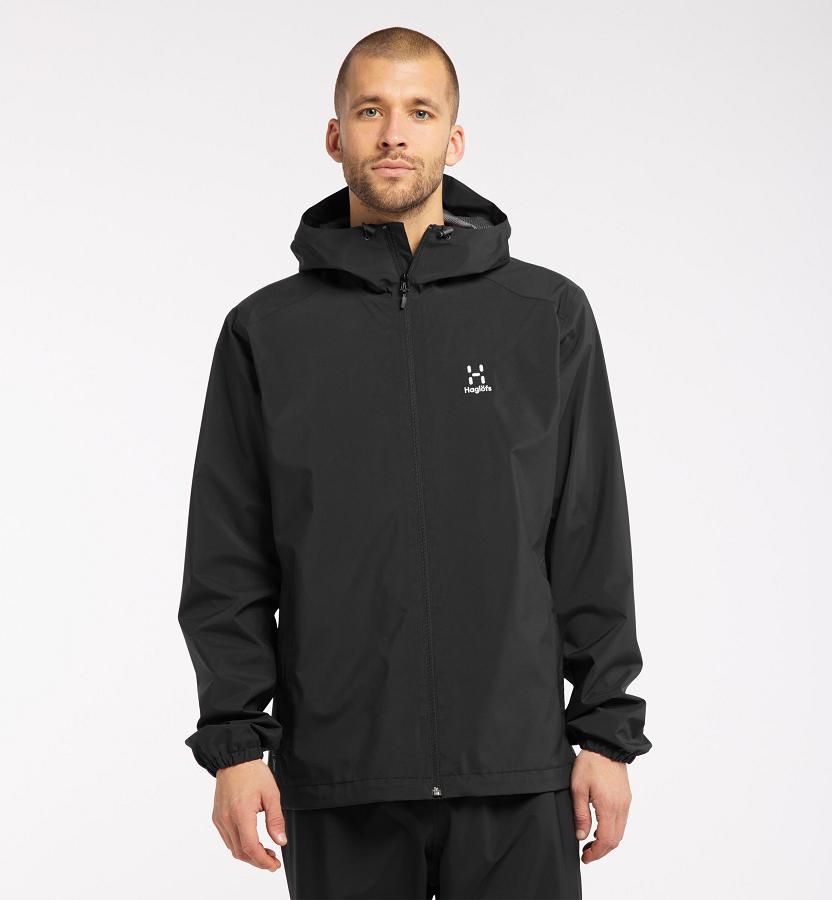 Haglöfs Mens Buteo Waterproof Jacket Black New Zealand 06849YUZV